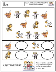 okul öncesi çocuklar için sayı kavramı ile ilgili çalışma sayfaları